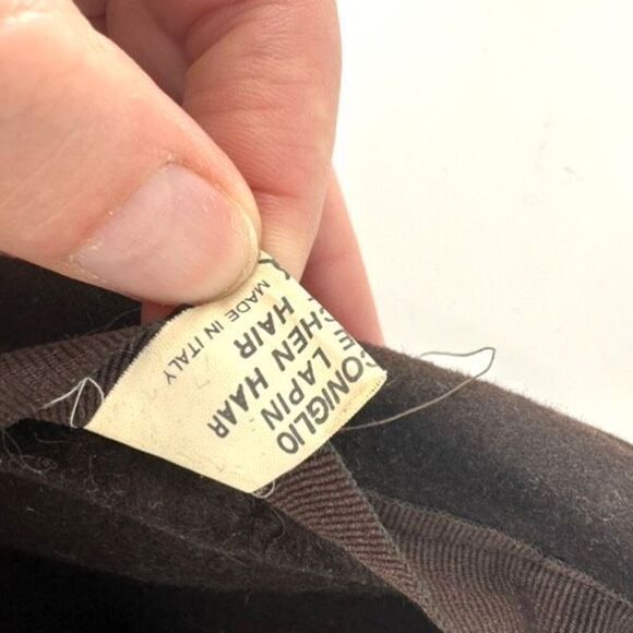 Vintage Women's Rabbit Hair Lace Felt Pillbox Hat Cap Chocolate Brown One Size - Picture 7 of 9